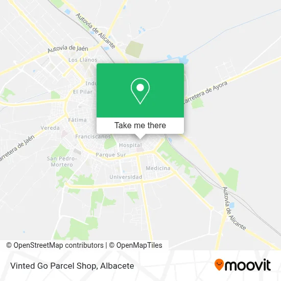 Vinted Go Parcel Shop map