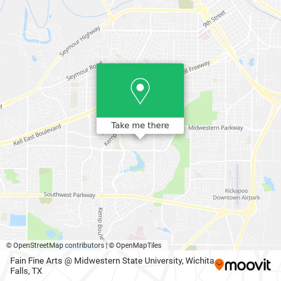 Mapa de Fain Fine Arts @ Midwestern State University