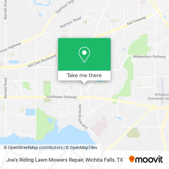 Joe's Riding Lawn Mowers Repair map