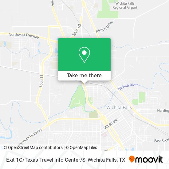 Exit 1C / Texas Travel Info Center / S map