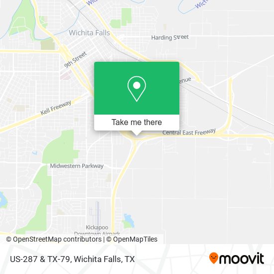 US-287 & TX-79 map