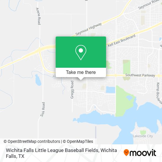 Wichita Falls Little League Baseball Fields map