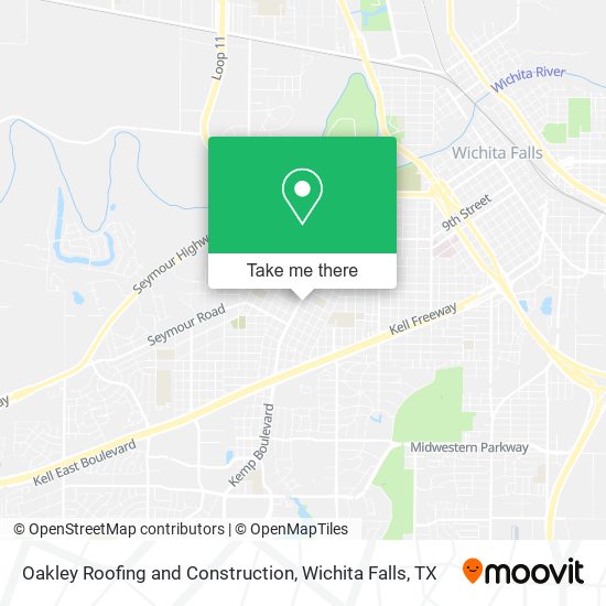 Oakley Roofing and Construction map
