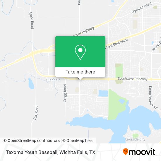 Texoma Youth Baseball map