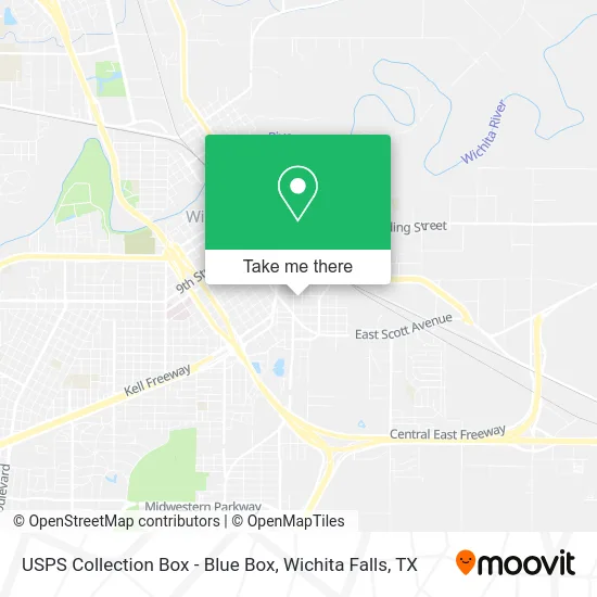 Mapa de USPS Collection Box - Blue Box