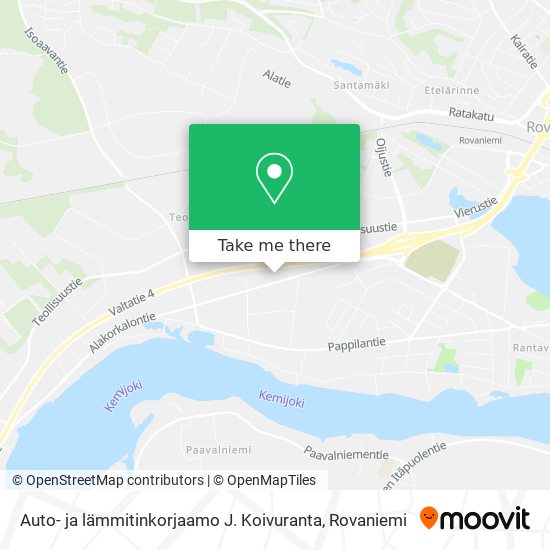 Auto- ja lämmitinkorjaamo J. Koivuranta map