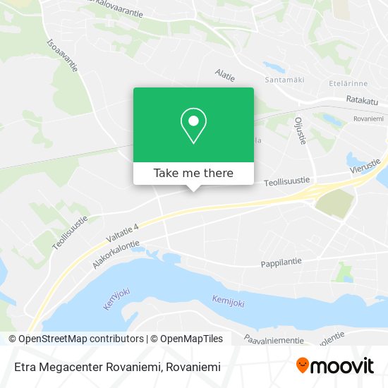 Etra Megacenter Rovaniemi map