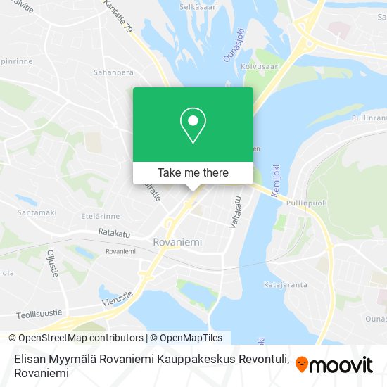 Elisan Myymälä Rovaniemi Kauppakeskus Revontuli map