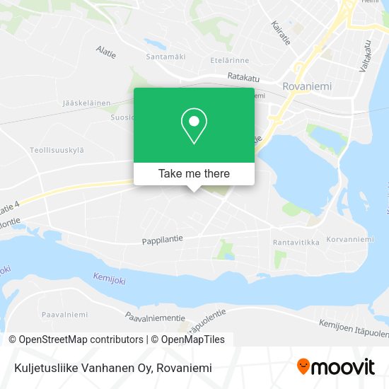 Kuljetusliike Vanhanen Oy map