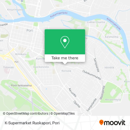 How to get to K-Supermarket Ruokapori in Pori by Bus?