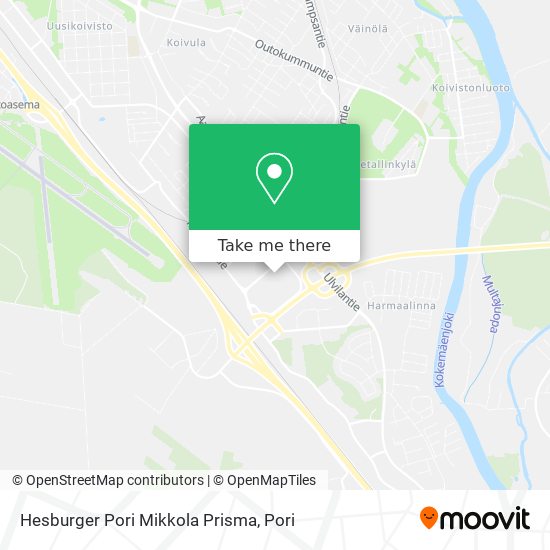 Hesburger Pori Mikkola Prisma map