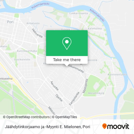 Jäähdytinkorjaamo ja -Myynti E. Mielonen map