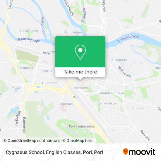 Cygnaeus School, English Classes, Pori map