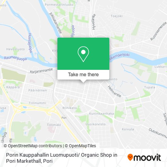 Porin Kauppahallin Luomupuoti/ Organic Shop in Pori Markethall map