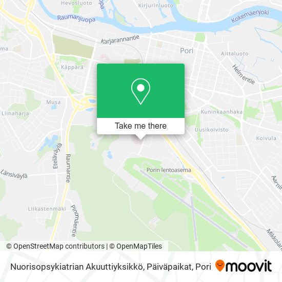 Nuorisopsykiatrian Akuuttiyksikkö, Päiväpaikat map