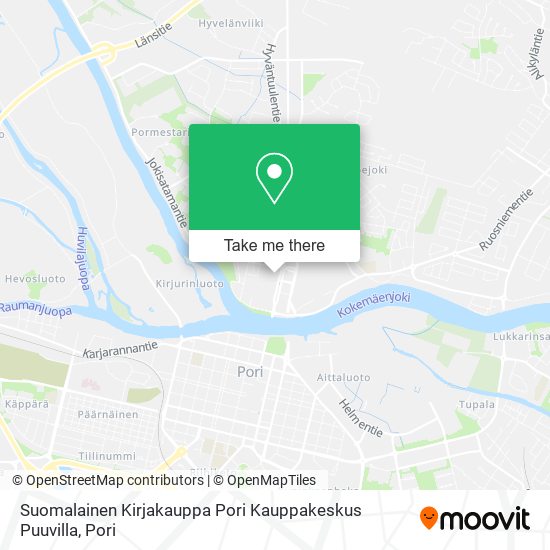 Suomalainen Kirjakauppa Pori Kauppakeskus Puuvilla map