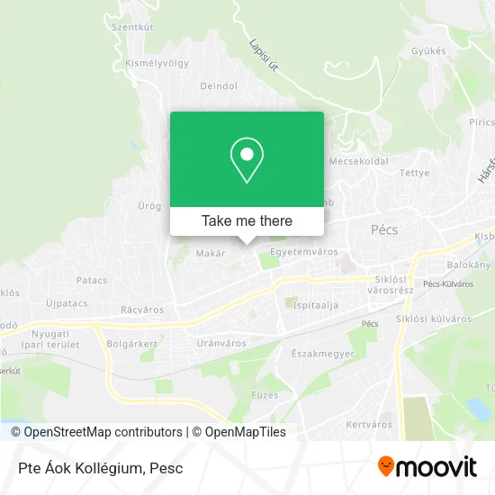 Pte Áok Kollégium map