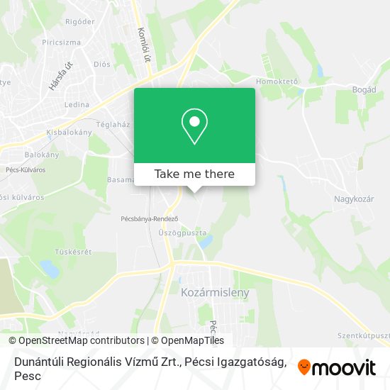 Dunántúli Regionális Vízmű Zrt., Pécsi Igazgatóság map