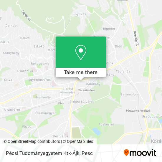 Pécsi Tudományegyetem Ktk-Ájk map