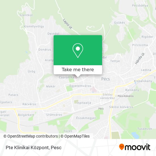 Pte Klinikai Központ map