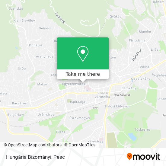 Hungária Bizományi map