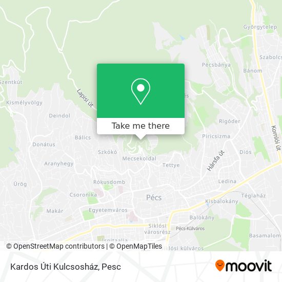 Kardos Úti Kulcsosház map