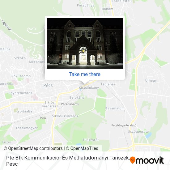 Pte Btk Kommunikáció- És Médiatudományi Tanszék map