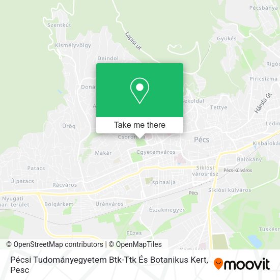 Pécsi Tudományegyetem Btk-Ttk És Botanikus Kert map