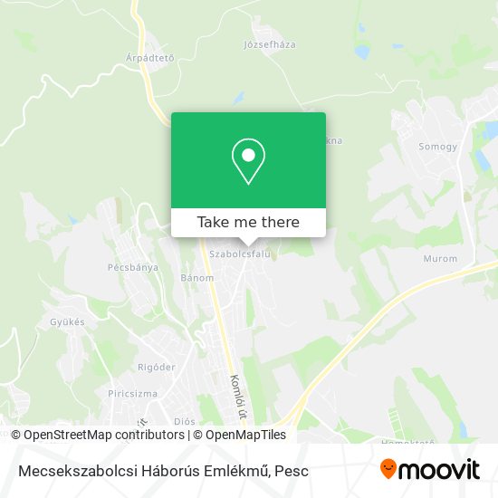 Mecsekszabolcsi Háborús Emlékmű map