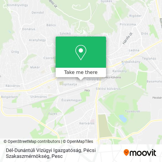 Dél-Dunántúli Vízügyi Igazgatóság, Pécsi Szakaszmérnökség map