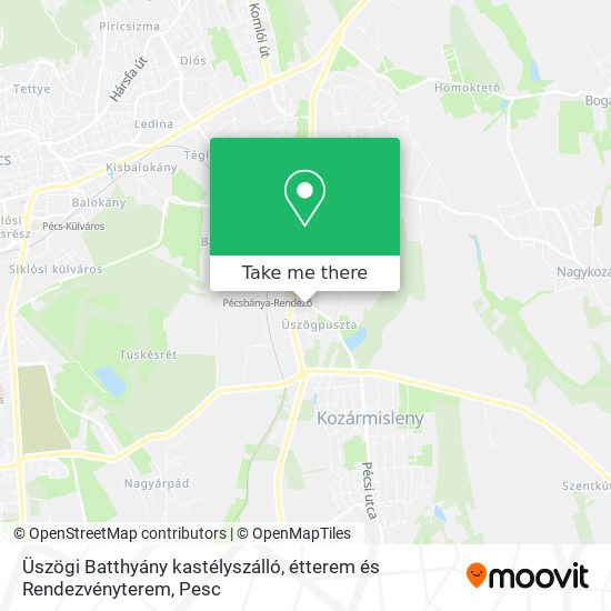 Üszögi Batthyány kastélyszálló, étterem és Rendezvényterem map