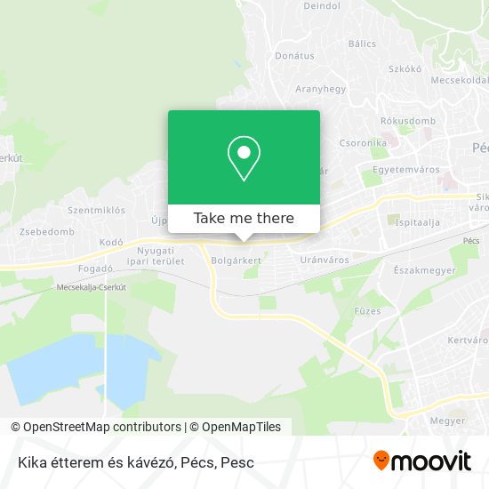 Kika étterem és kávézó, Pécs map