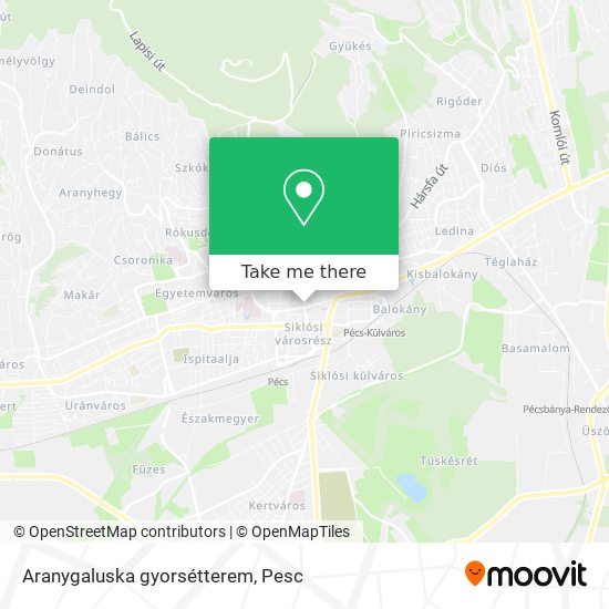 Aranygaluska gyorsétterem map