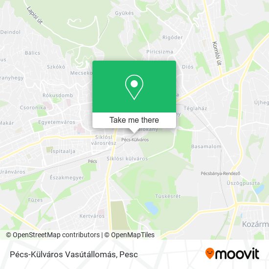 Pécs-Külváros Vasútállomás map