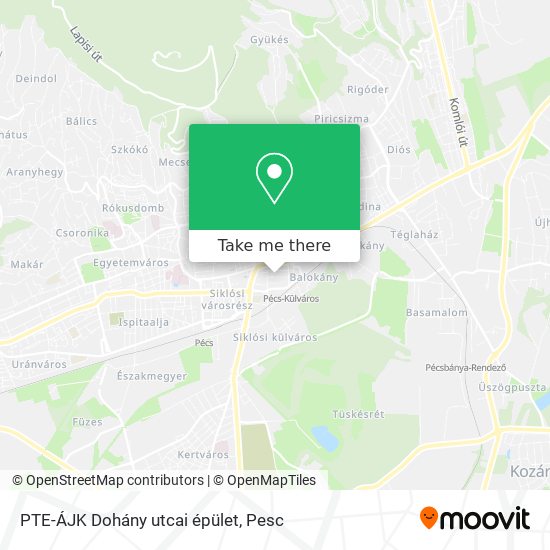 PTE-ÁJK Dohány utcai épület map