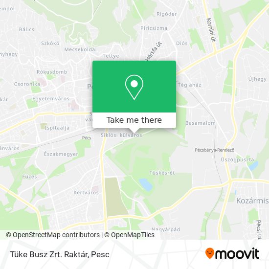 Tüke Busz Zrt. Raktár map