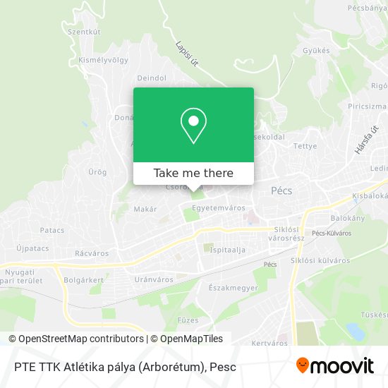 PTE TTK Atlétika pálya (Arborétum) map
