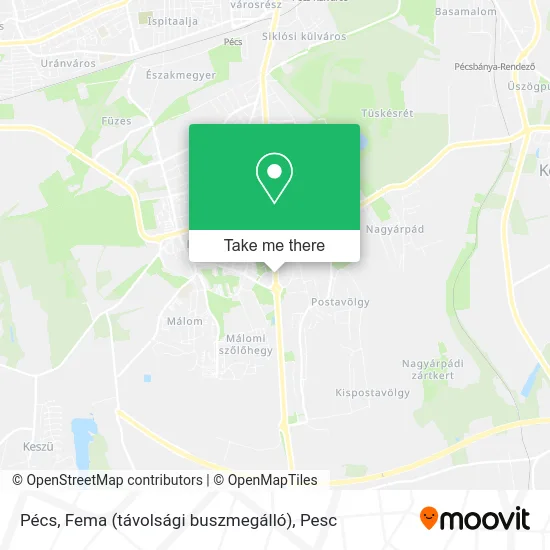 Pécs, Fema (távolsági buszmegálló) map