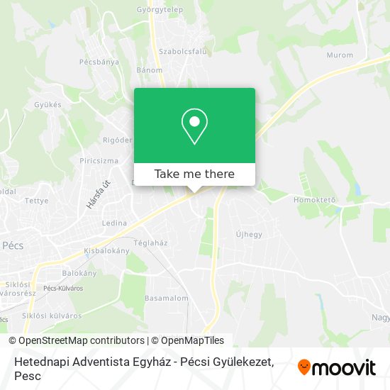 Hetednapi Adventista Egyház - Pécsi Gyülekezet map