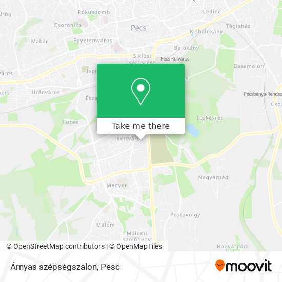 Árnyas szépségszalon map