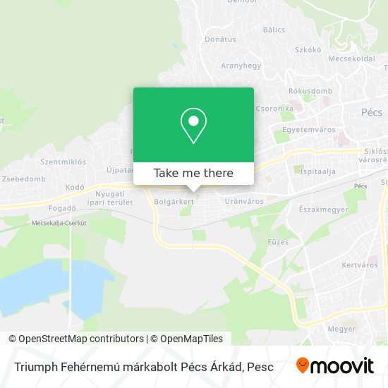 Triumph Fehérnemú márkabolt Pécs Árkád map