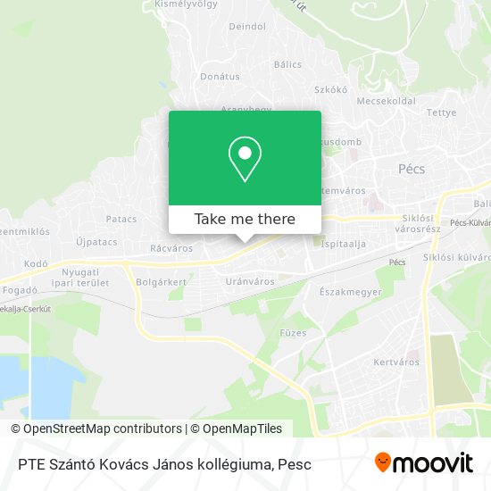 PTE Szántó Kovács János kollégiuma map