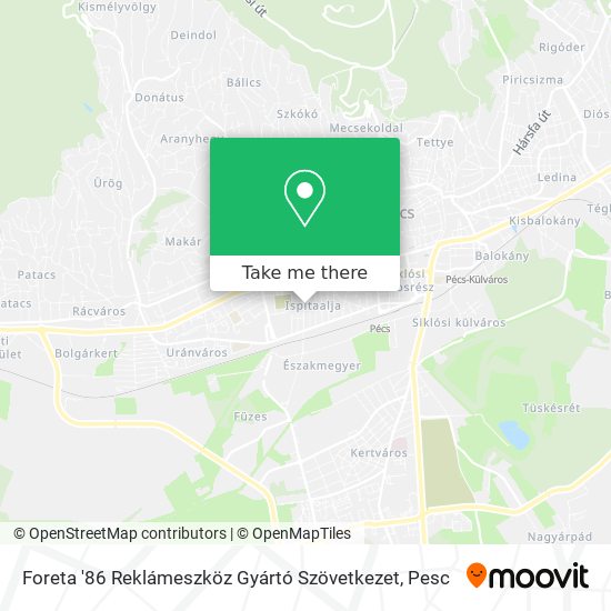 Foreta '86 Reklámeszköz Gyártó Szövetkezet map