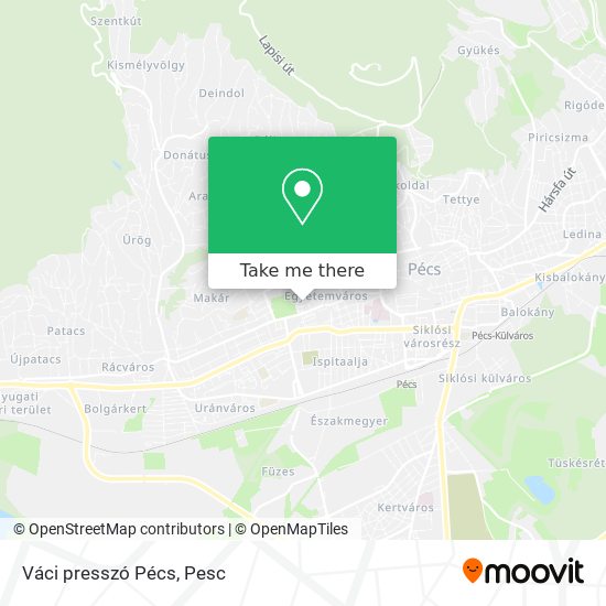 Váci presszó Pécs map