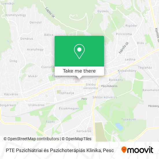 PTE Pszichiátriai és Pszichoterápiás Klinika map