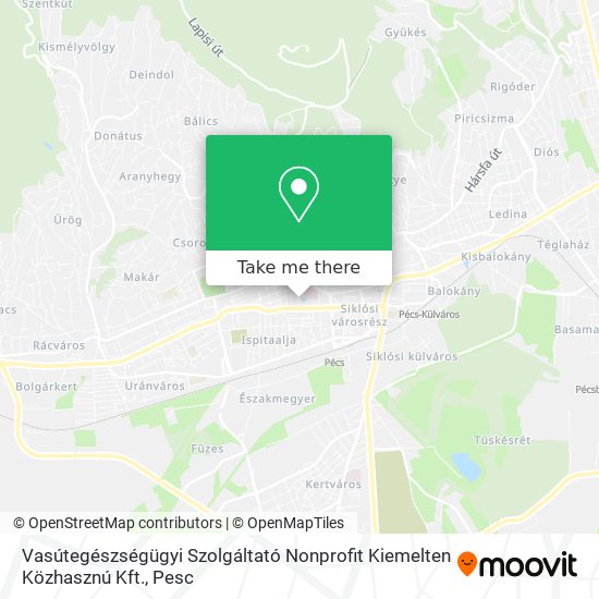 Vasútegészségügyi Szolgáltató Nonprofit Kiemelten Közhasznú Kft. map