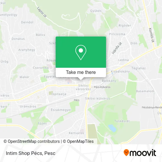 Intim Shop Pécs map