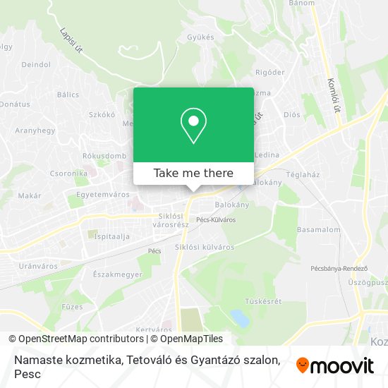 Namaste kozmetika, Tetováló és Gyantázó szalon map