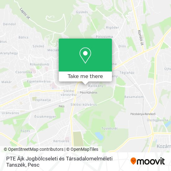 PTE Ájk Jogbölcseleti és Társadalomelméleti Tanszék map