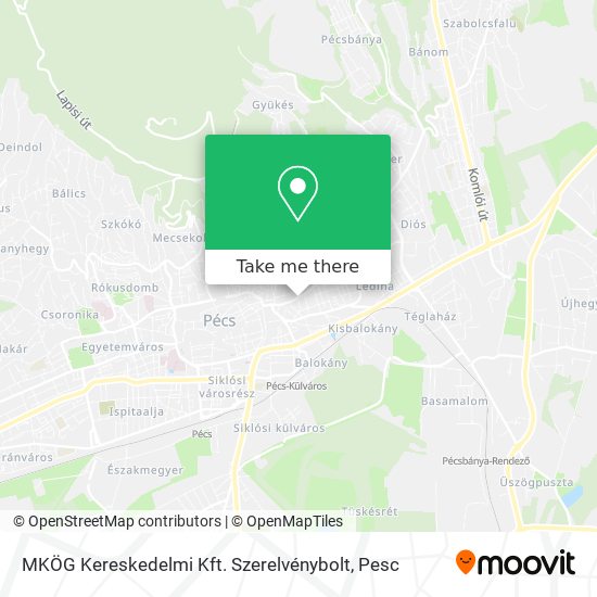 MKÖG Kereskedelmi Kft. Szerelvénybolt map